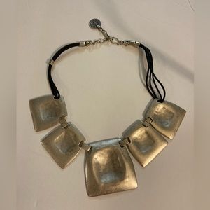 Silver Geometric Statement Necklace